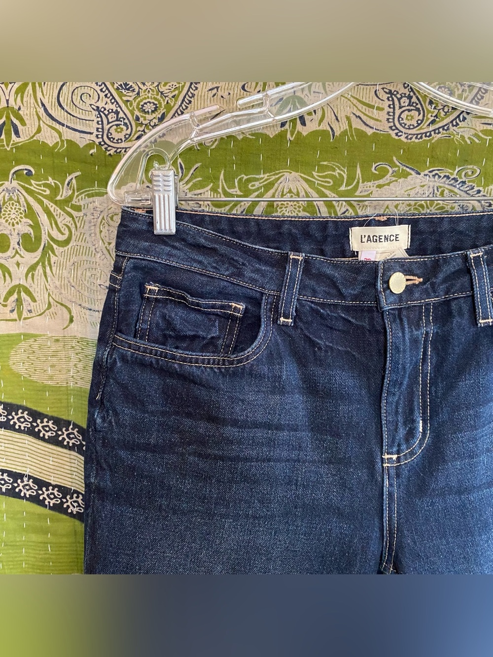 L'Agence Grainger Milana Stovepipe Low Rise Raw Edge Jeans Size 28 Quiet Luxury - Picture 5 of 15